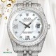 The highest version of the high-definition real photo journal full of diamonds models! 41mm diameter! Suitable for both men and women! Adopting 3255 automatic mechanical movement! Rolex luxury 18k nanotechnology! 5 group