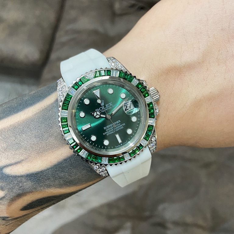 Rolex-ROLEX   Jeweled Circle custom-level reformulation of the water ghost to come [color] hand in hand with high-end jewelry factories, heavily inlaid with 72 black, green, sapphire corresponding color water ghost circl