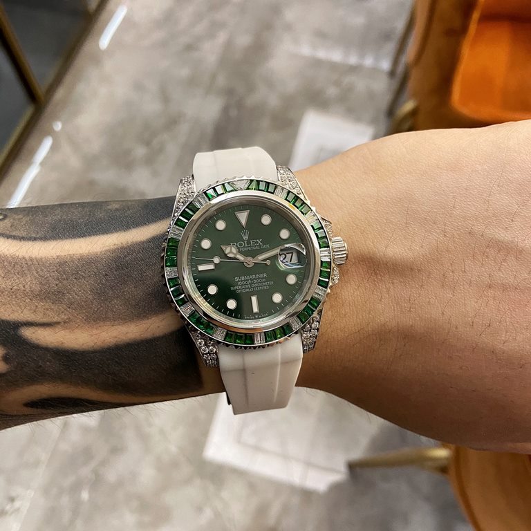 Rolex-ROLEX   Jeweled Circle custom-level reformulation of the water ghost to come [color] hand in hand with high-end jewelry factories, heavily inlaid with 72 black, green, sapphire corresponding color water ghost circl