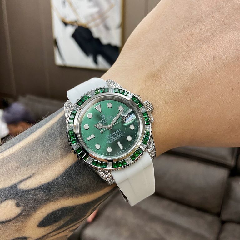 Rolex-ROLEX   Jeweled Circle custom-level reformulation of the water ghost to come [color] hand in hand with high-end jewelry factories, heavily inlaid with 72 black, green, sapphire corresponding color water ghost circl