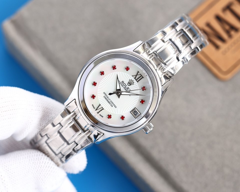 . New ladies Rolex watches!Brand new on the market! Shell face! Swarovski crystal diamonds with trendy matching! Simple dial design, simple not monotonous! 316L stainless steel case, the corners of the more handsome, sho