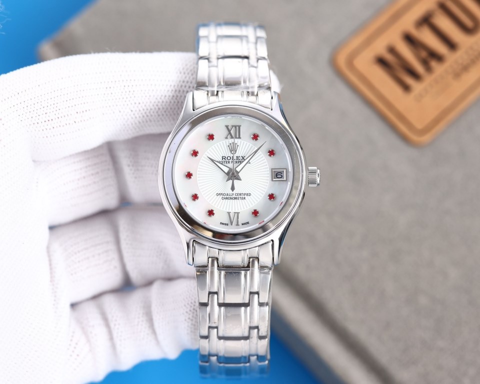 . New ladies Rolex watches!Brand new on the market! Shell face! Swarovski crystal diamonds with trendy matching! Simple dial design, simple not monotonous! 316L stainless steel case, the corners of the more handsome, sho