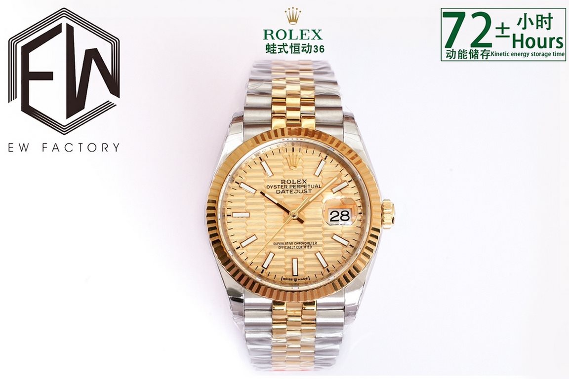 EW2021 New Rolex Oyster Log 36 Series1 with the new Rolex caliber 3235;2 Almost the same thickness as the original 11.7mm 36mm diameter;3 Polished word studs; top Swiss ice blue luminescence, consistent with the original