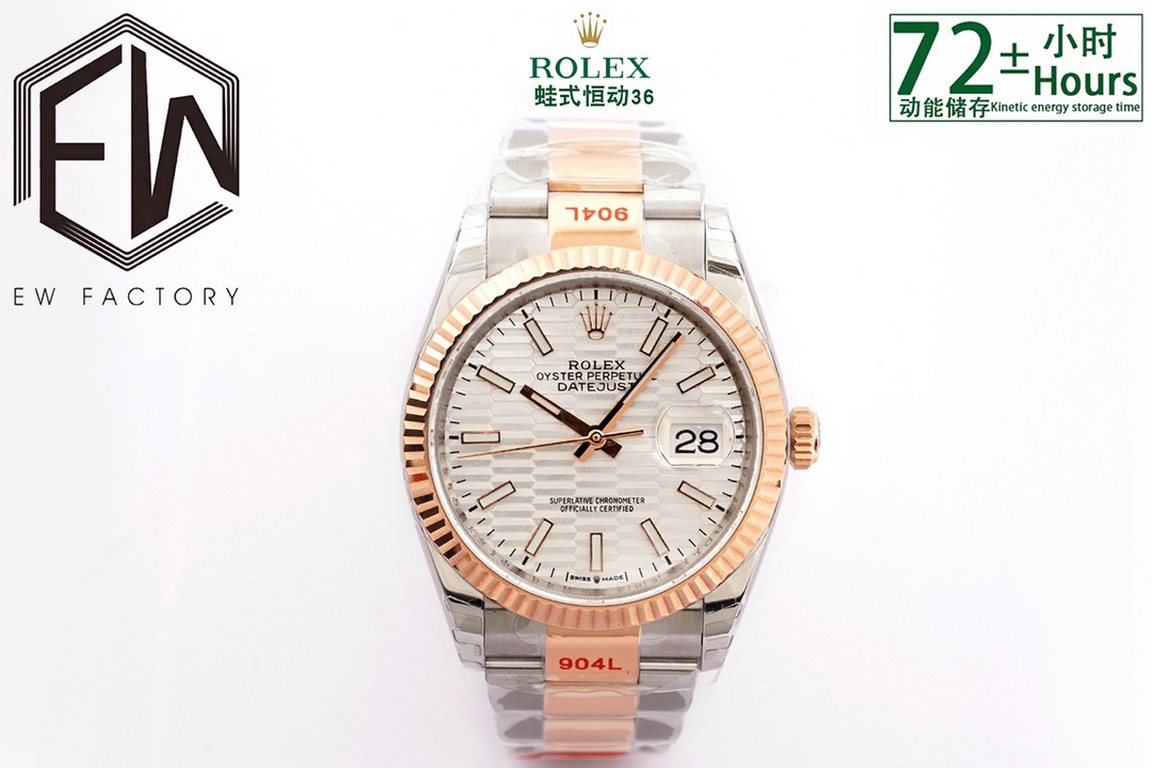 EW2021 New Rolex Oyster Log 36 Series1 with the new Rolex caliber 3235;2 Almost the same thickness as the original 11.7mm 36mm diameter;3 Polished word studs; top Swiss ice blue luminescence, consistent with the original