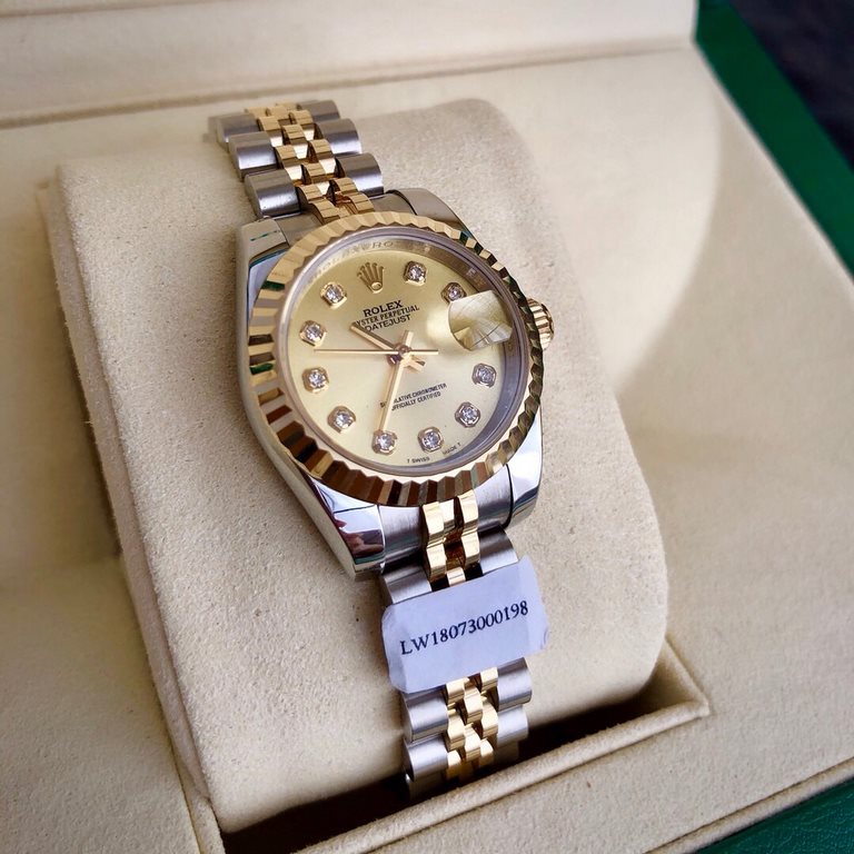 Batch with box support Hong Kong, the United States direct mailRolex logotype 116233 champagne plate diamonds, Swiss imported movement ETA2824 movement is very stable movement. Strap dial package 18K gold triangular pitt