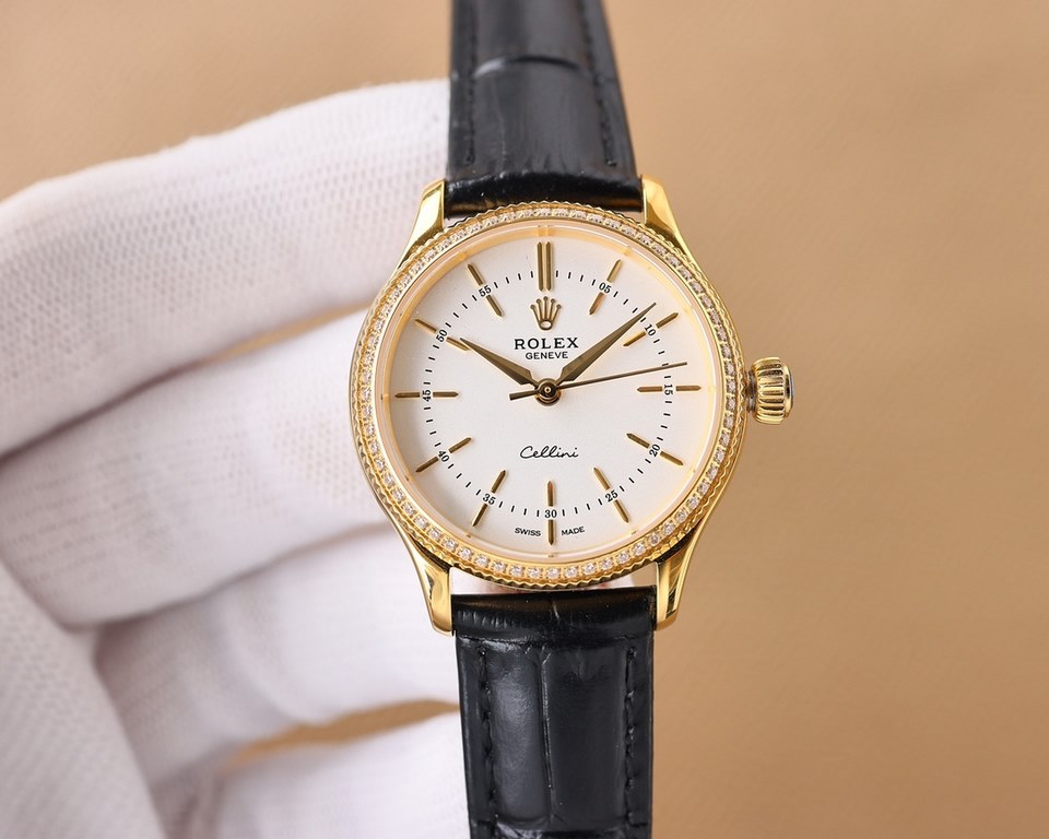 ROLEX Rolex Cellini women's models [simple classical from the elegant] Sven simple appearance from the elegant, slim business style elegant Sven. Case] watch size 32mmX8.5mm. Sapphire mirror, thin case is comfortable to 