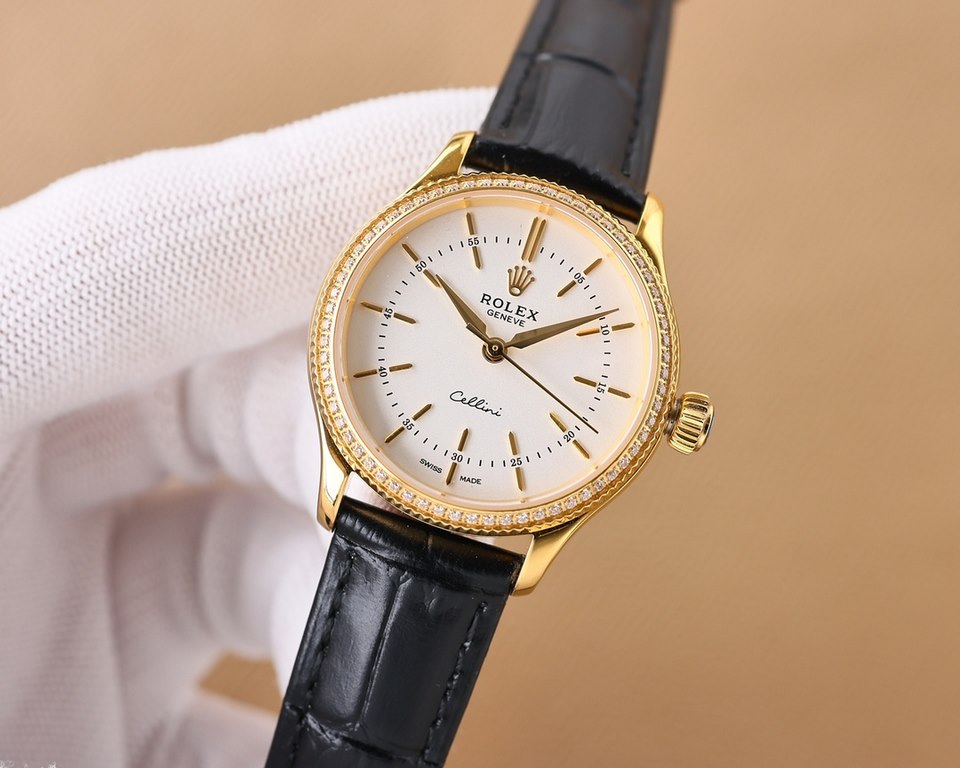 ROLEX Rolex Cellini women's models [simple classical from the elegant] Sven simple appearance from the elegant, slim business style elegant Sven. Case] watch size 32mmX8.5mm. Sapphire mirror, thin case is comfortable to 