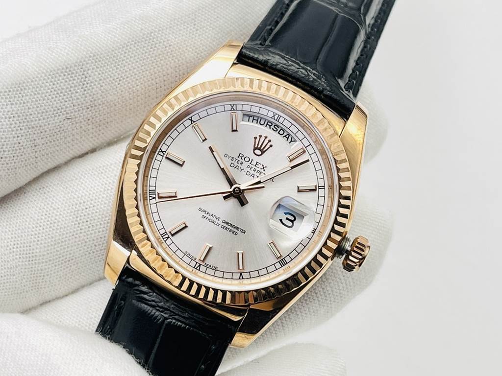 TR Factory2021 Recommended] New models recommended by RALEIGH. Rex DAY-DATE series! Diameter 36mm, Details1 Perfect big week-small calendar disk, super luminous needle, double dividing sapphire glass, the case is made of