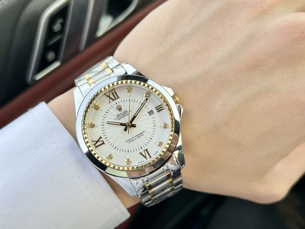 Gold and white same.  The store's main promotional models [2023 latest force   popular models] Rolex ROLEX highest version of senior automatic wristwatch! Men's watches  unique business vintage style, constant charm, hig