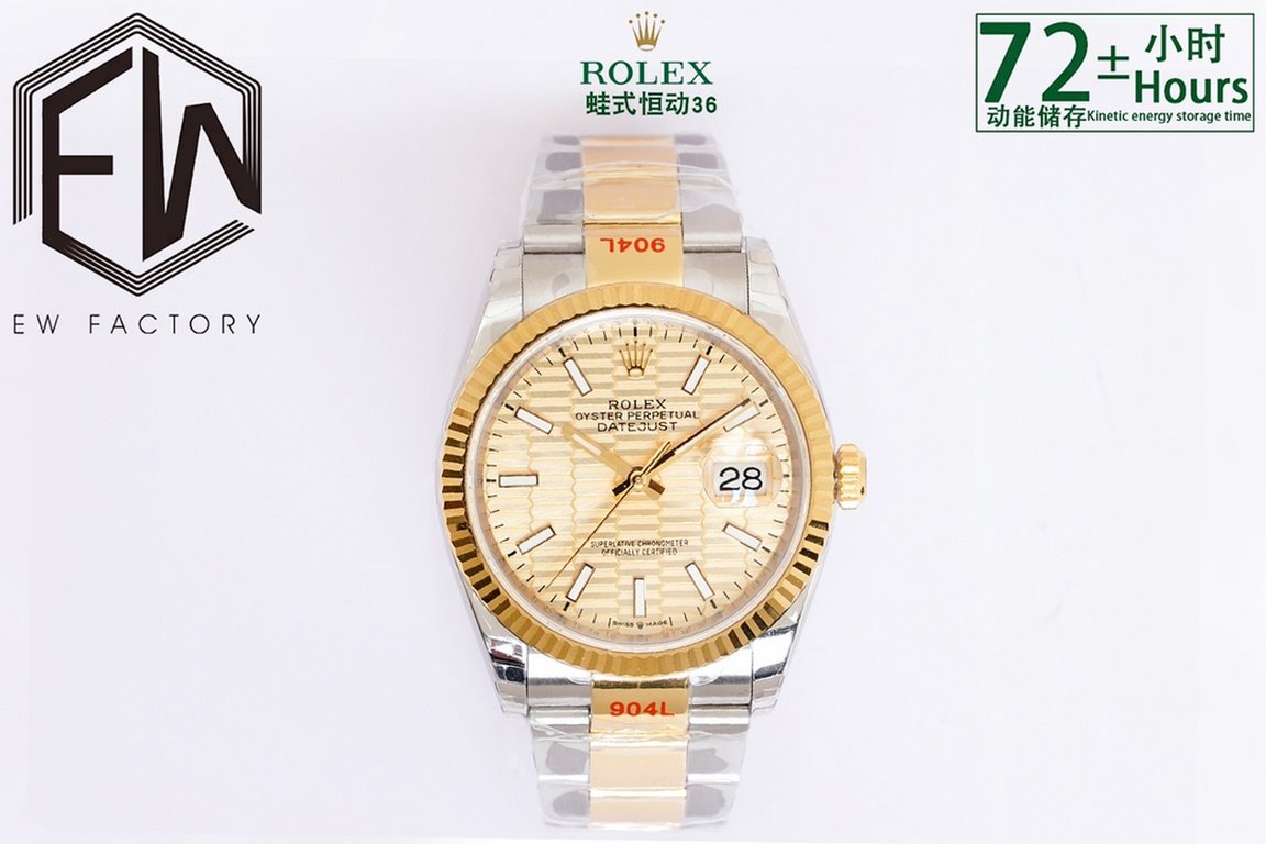 EW2021 New Rolex Oyster Log 36 Series1 with the new Rolex caliber 3235;2 Almost the same thickness as the original 11.7mm 36mm diameter;3 Polished word studs; top Swiss ice blue luminescence, consistent with the original