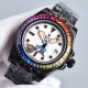 Replica one to one limited edition, rainbow diamond bezel mouth! Adopting the highest version of the real force set process (slightly loose non-glue paste diamond process) top watch brand ROLEX, case 40mm! Popeye Rolex y