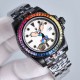 Replica one to one limited edition, rainbow diamond bezel mouth! Adopting the highest version of the real force set process (slightly loose non-glue paste diamond process) top watch brand ROLEX, case 40mm! Popeye Rolex y