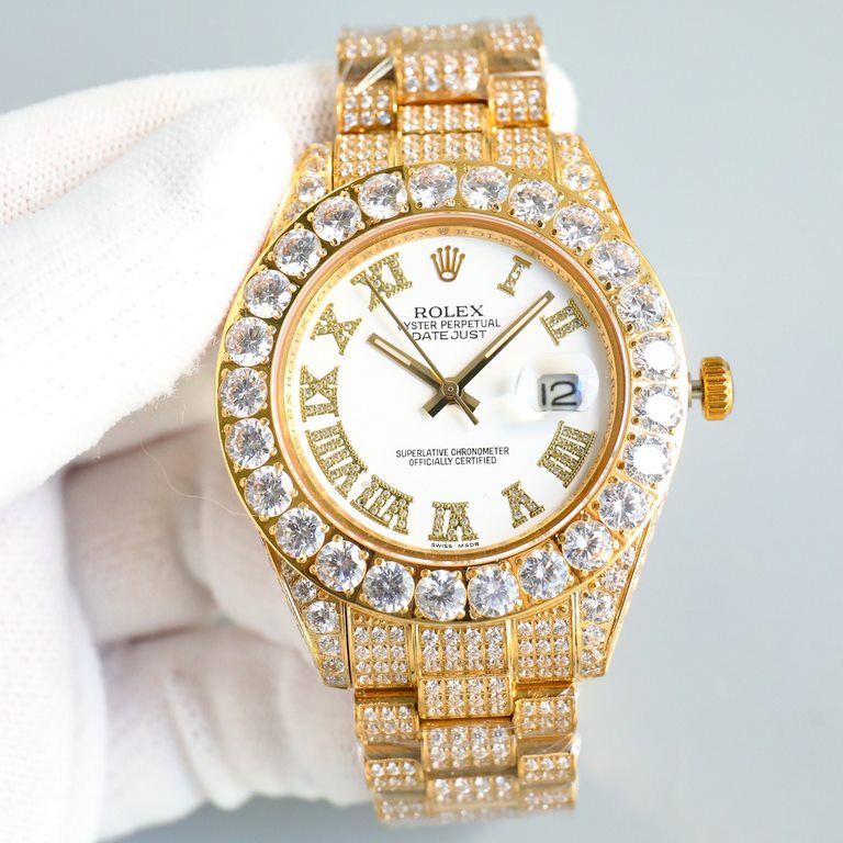 UnityRolex ROLEX Luxury Extreme Full Star Edition Watch 904 steel to create, pave the top Swarovski diamonds, the interpretation of luxury quality, dazzling, glamorous bloom. The case and bracelet are entirely set with d