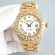 UnityRolex ROLEX Luxury Extreme Full Star Edition Watch 904 steel to create, pave the top Swarovski diamonds, the interpretation of luxury quality, dazzling, glamorous bloom. The case and bracelet are entirely set with d