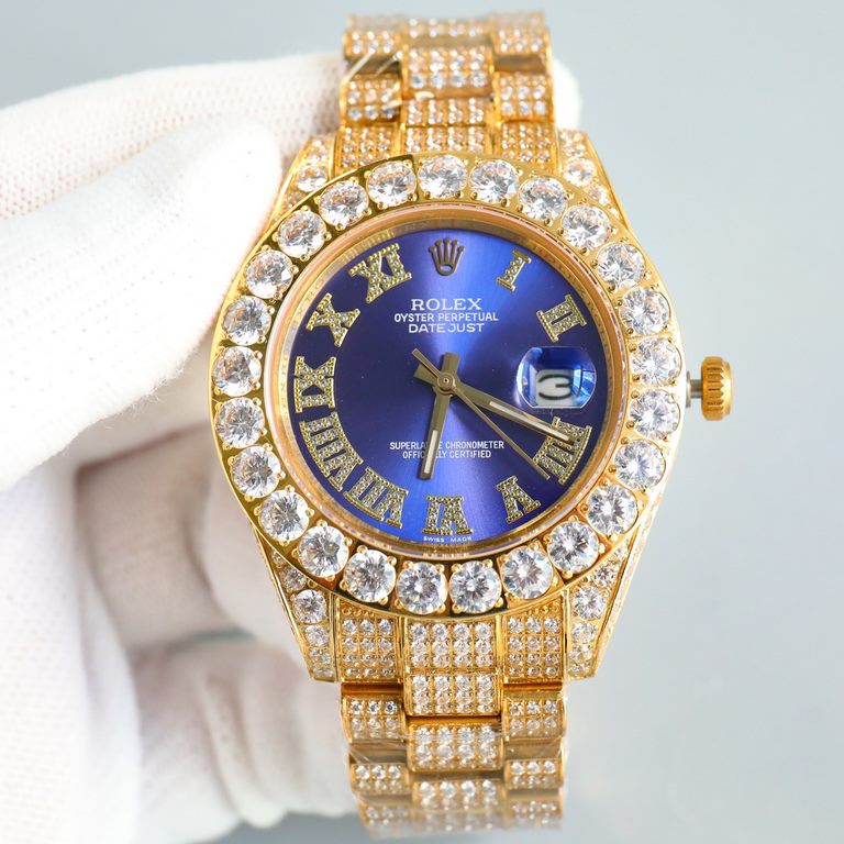 UnityRolex ROLEX Luxury Extreme Full Star Edition Watch 904 steel to create, pave the top Swarovski diamonds, the interpretation of luxury quality, dazzling, glamorous bloom. The case and bracelet are entirely set with d