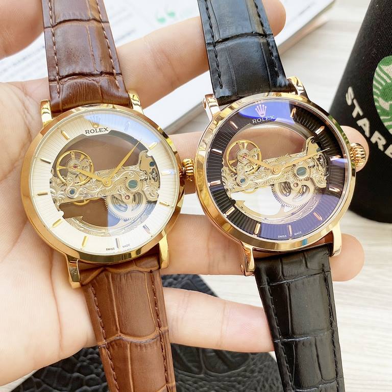 Classical Hundred show luxuryThe latest] Rolex    two hands skeleton boutique[Type] Boutique men's watches[Strap] real cowhide strap (comfortable and durable)【Movement】：High-end automatic mechanical movement[Mirror] mine