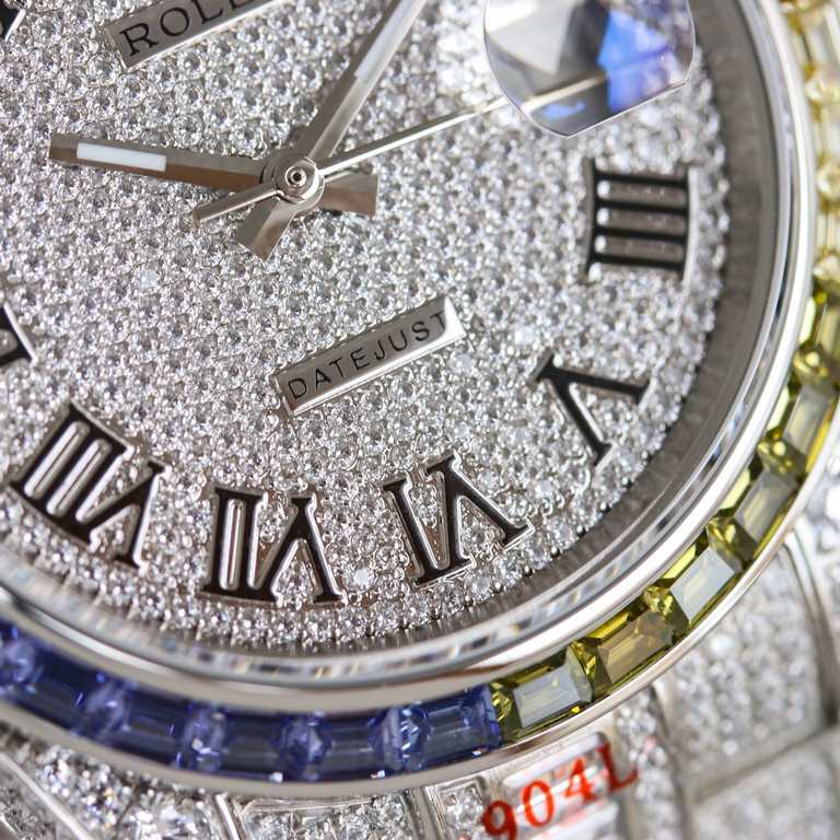 Rolex ROLEX new full of diamonds log shock listing!!! Dial diameter 41mm, using zero-return 2824 automatic mechanical movement, Mo nine sapphire glass mirror, 18k nanotechnology vacuum plating never fade! The new full di