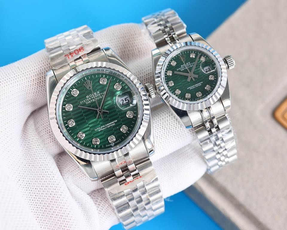 Men's white case   Rolex Rolex log type series, couples pair of watches  , Swiss machine quality 100% super waterproof luminescent sapphire glass back translucent design, equipped with the original imported 8215 automati