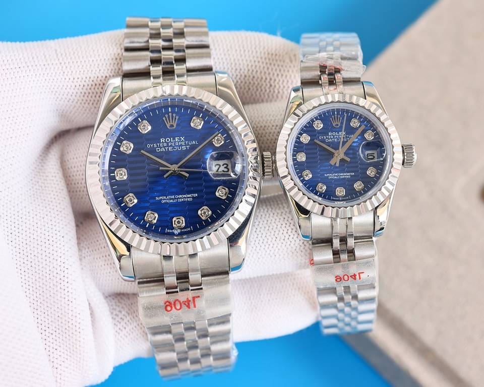 Men's white case   Rolex Rolex log type series, couples pair of watches  , Swiss machine quality 100% super waterproof luminescent sapphire glass back translucent design, equipped with the original imported 8215 automati