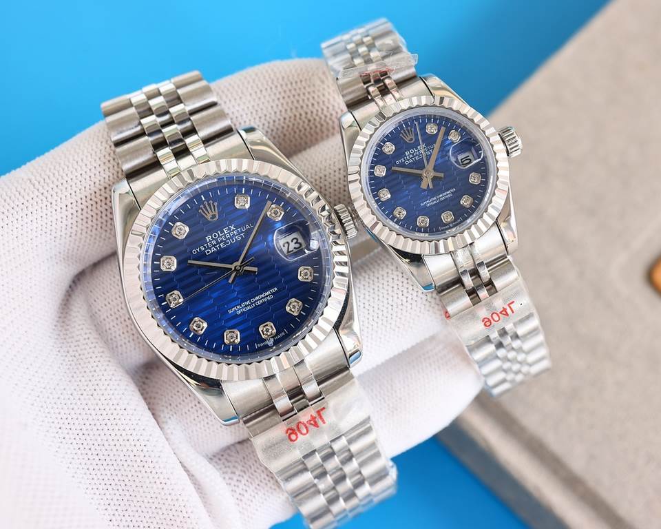 Men's white case   Rolex Rolex log type series, couples pair of watches  , Swiss machine quality 100% super waterproof luminescent sapphire glass back translucent design, equipped with the original imported 8215 automati