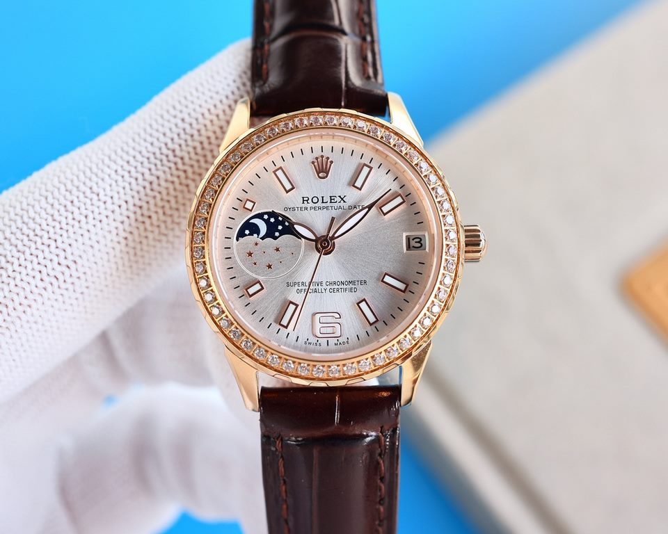 Annual explosive recommended best women's models Rolex new R OLEX Lady Jewelry Series Moon [Moon] Phase [Sun] Series   9-word position sun, moon and stars function, equipped with the original imported call8217 moon phase