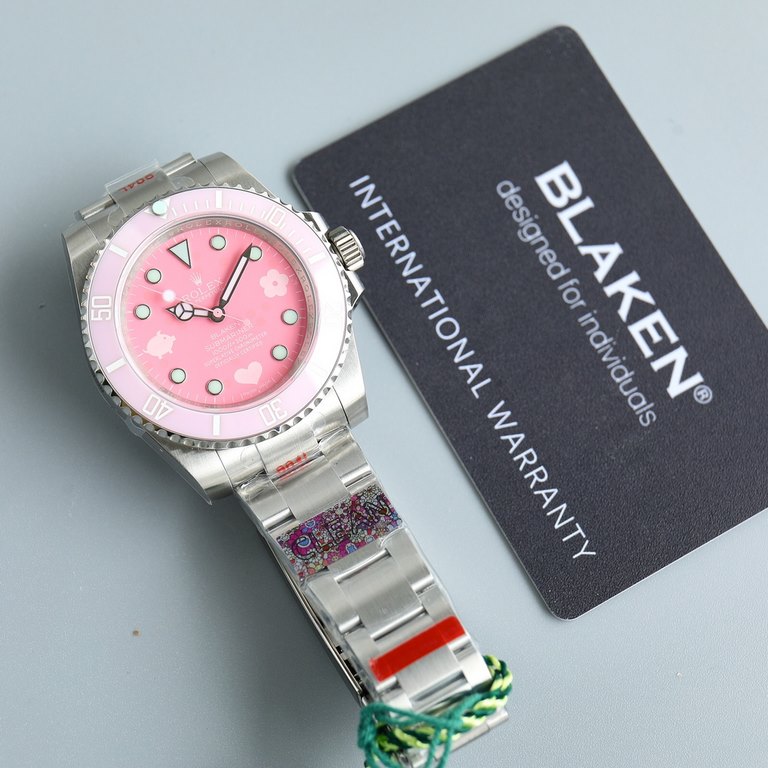 Rolex-ROLEX Pink Aqua Ghost Limited Edition Pink Piggy Peggy BLAKEN Limited Edition on sale models, with one-piece 3135 automatic mechanical movement! The direction of the timekeeping is the same as the original! 904L st