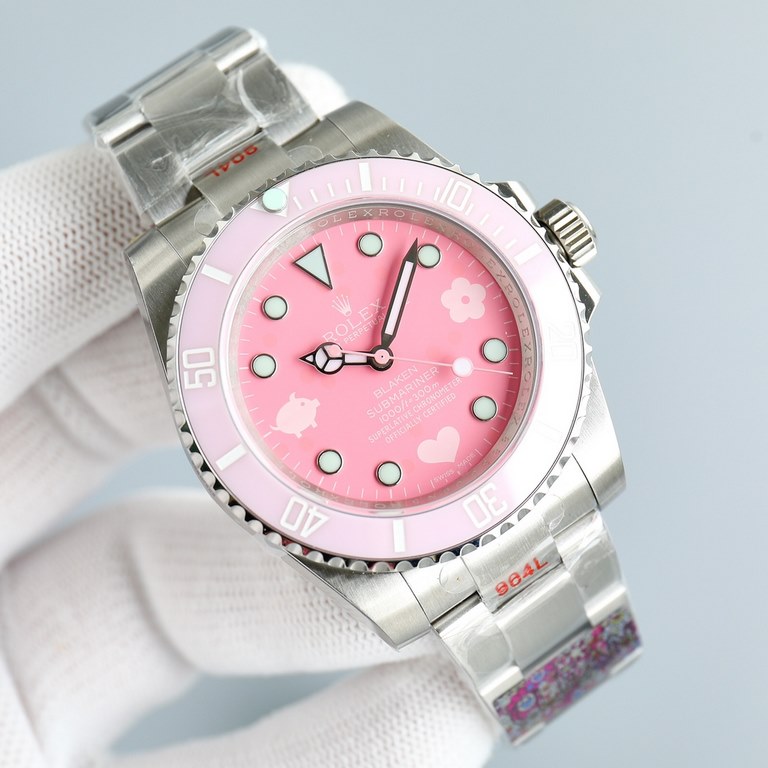 Rolex-ROLEX Pink Aqua Ghost Limited Edition Pink Piggy Peggy BLAKEN Limited Edition on sale models, with one-piece 3135 automatic mechanical movement! The direction of the timekeeping is the same as the original! 904L st