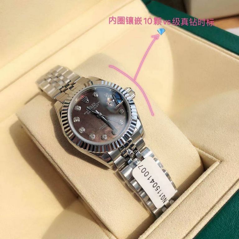 With box Support Hong Kong, the United States direct mailRolex Women's Logotype 28㎜ Log Series, Women's Logotype Oyster case is a model of solid elegance and perfect proportion, using 316L stainless steel to forge stainl