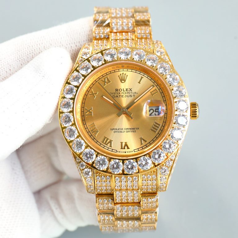 UnityRolex ROLEX Luxury Extreme Full Star Edition Watch 904 steel to create, pave the top Swarovski diamonds, the interpretation of luxury quality, dazzling, glamorous bloom. The case and bracelet are entirely set with d