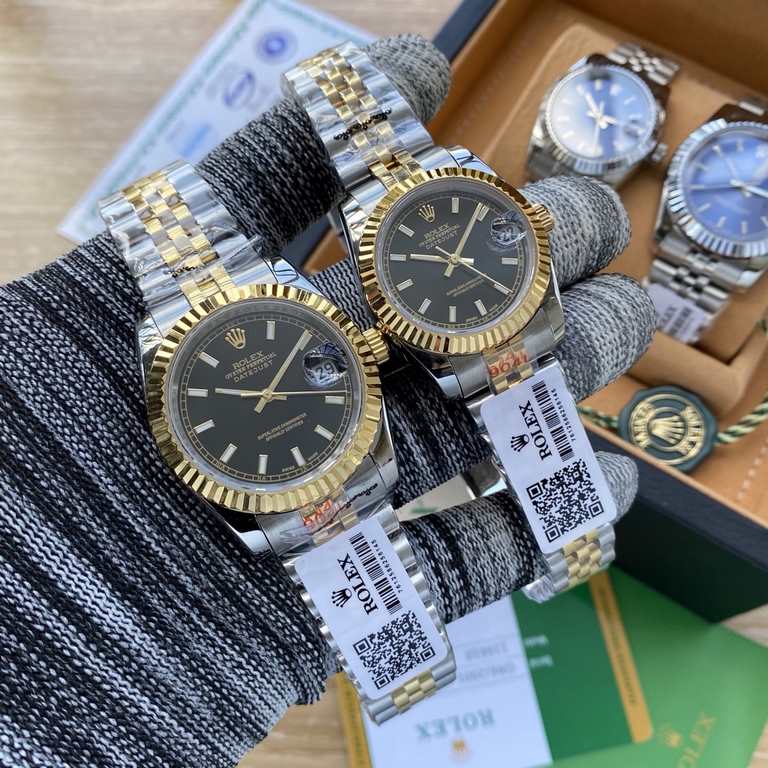 Rolex - ROLEXJournal New Color Couple Mechanical WatchImported original Citizen machineSapphire glass316L steel caseSolid core 5 beads steel braceletMen's 36mm 13mmFemale 31mm 13mmWelcome to the picture .........