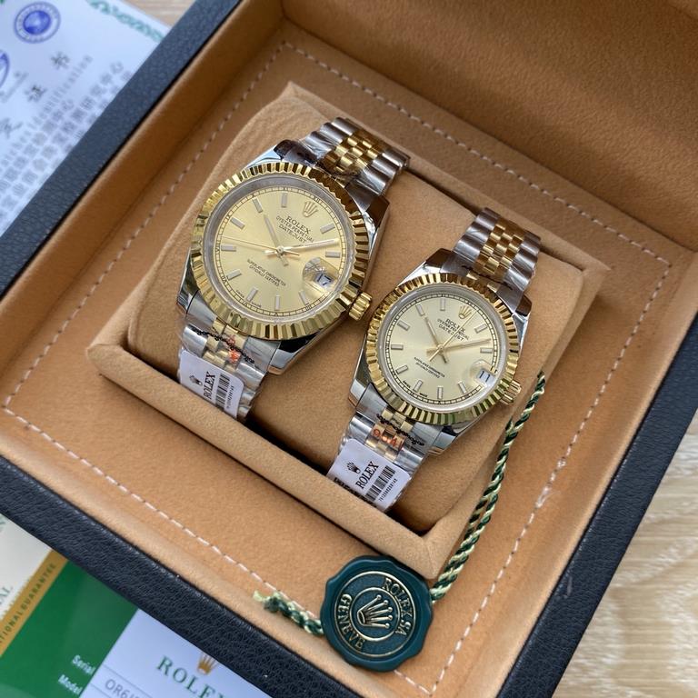 Rolex - ROLEXJournal New Color Couple Mechanical WatchImported original Citizen machineSapphire glass316L steel caseSolid core 5 beads steel braceletMen's 36mm 13mmFemale 31mm 13mmWelcome to the picture .........