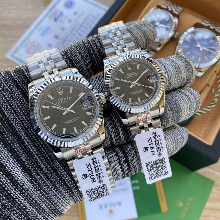 Rolex - ROLEXJournal New Color Couple Mechanical WatchImported original Citizen machineSapphire glass316L steel caseSolid core 5 beads steel braceletMen's 36mm 13mmFemale 31mm 13mmWelcome to the picture .........