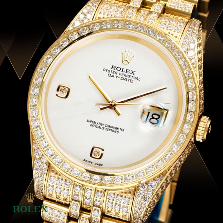 The highest version of high-definition real photo Simple fashion log full of diamond models! 41mm diameter! Suitable for both men and women! Adopted 3255 automatic mechanical movement! Rolex luxury 18k nanotechnology! 5 