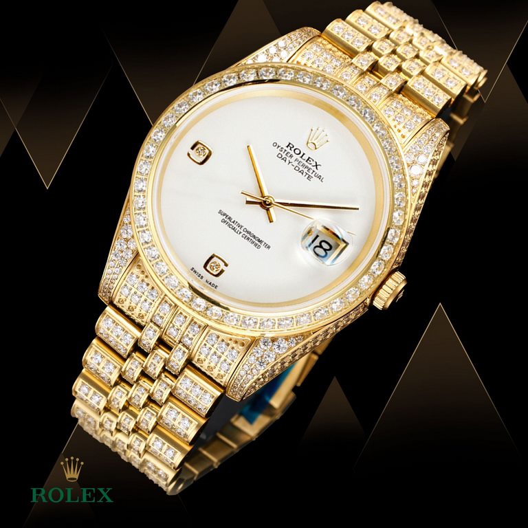 The highest version of high-definition real photo Simple fashion log full of diamond models! 41mm diameter! Suitable for both men and women! Adopted 3255 automatic mechanical movement! Rolex luxury 18k nanotechnology! 5 