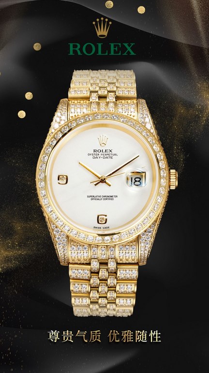 The highest version of high-definition real photo Simple fashion log full of diamond models! 41mm diameter! Suitable for both men and women! Adopted 3255 automatic mechanical movement! Rolex luxury 18k nanotechnology! 5 