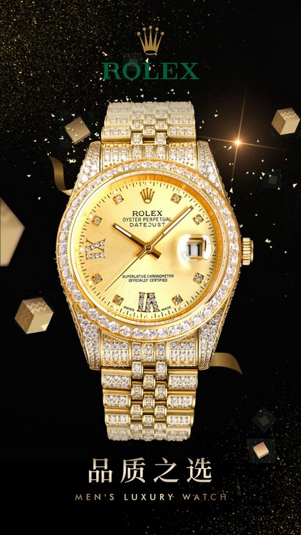 The highest version of the high-definition real photo journal full of diamonds models! 41mm diameter! Suitable for both men and women! Adopting 3255 automatic mechanical movement! Rolex luxury 18k nanotechnology! 5 group