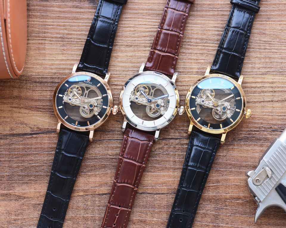 Men's favorite skeleton watch  【Newest】：Rolex  Best Design Exclusive First  【Type】：Boutique men's watches[Strap] Genuine cowhide leather strap【Movement】：High-end automatic mechanical movement[Mirror] mineral reinforced g