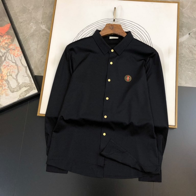 GU23S fall and winter full quality phase men's long-sleeved shirt, evergreen basic models Original factory production! Adopting mercerized cotton fabric, both the shape and workmanship make you comfortable and assured! S