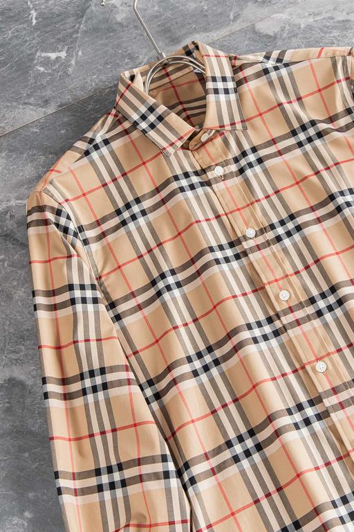 New#Burberry BURBERY high quality collector grade imported high weave cotton men's long-sleeved shirt! 23FW fall and winter new high-quality luxury person first collector grade long-sleeved shirts, trading company channe