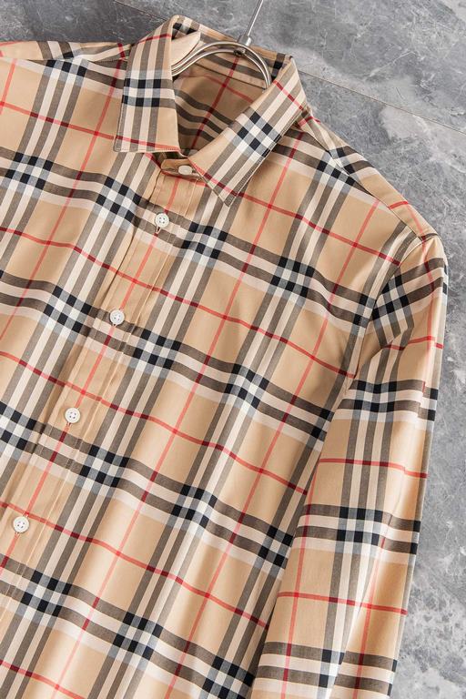 New#Burberry BURBERY high quality collector grade imported high weave cotton men's long-sleeved shirt! 23FW fall and winter new high-quality luxury person first collector grade long-sleeved shirts, trading company channe