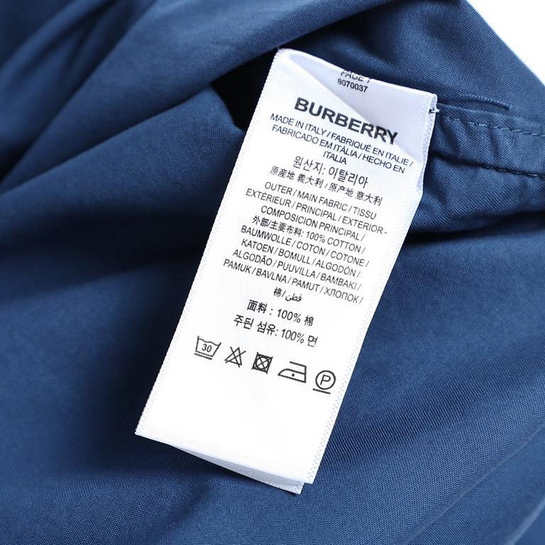 Burberry BBR 23SS Small Embroidery Long Sleeve ShirtThe use of cotton twill fabric, garment after dyeing, and then wash with environmentally friendly enzymes (in a certain PH value and temperature of the fabric fiber deg