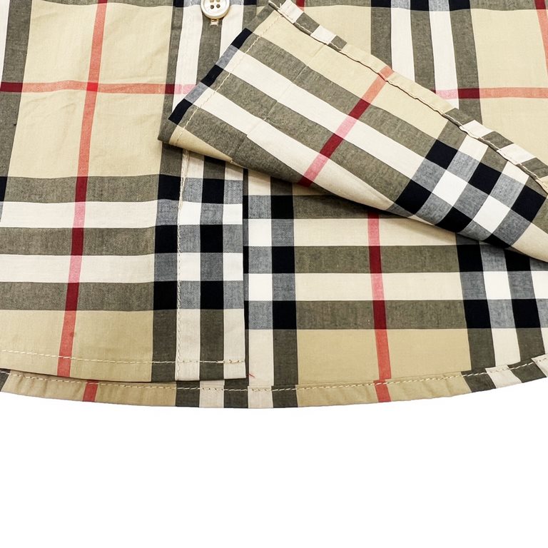 BurberryBurberry classic check arm white letter logo long sleeve shirtSleeve positioning 140 degrees constant temperature white letters hot map, cut pieces, hot hot hot thin, to and from the sewing, collar sitting collar