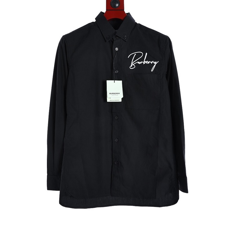 Burberry Burberry BBR 22FW Signature Embroidered Long Sleeve ShirtThe original version, imported from South Korea 100 cotton, fabric features soft and comfortable silk luster, several washings are still quite like new, 2