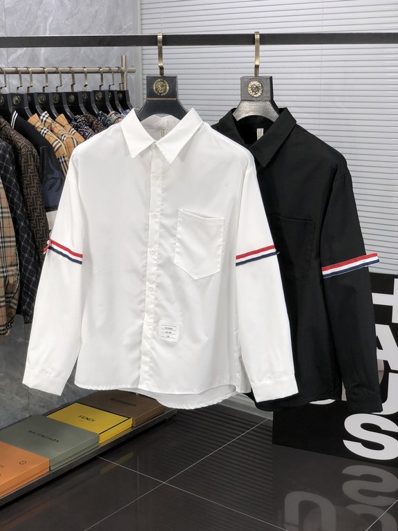 TB 2023ss new men's long sleeve shirt, high quality ready-to-wear! Customized fabric Breathable and comfortable, impeccable details, brand elements design concept, reflecting high quality. Hand feel delicate and soft! Pr