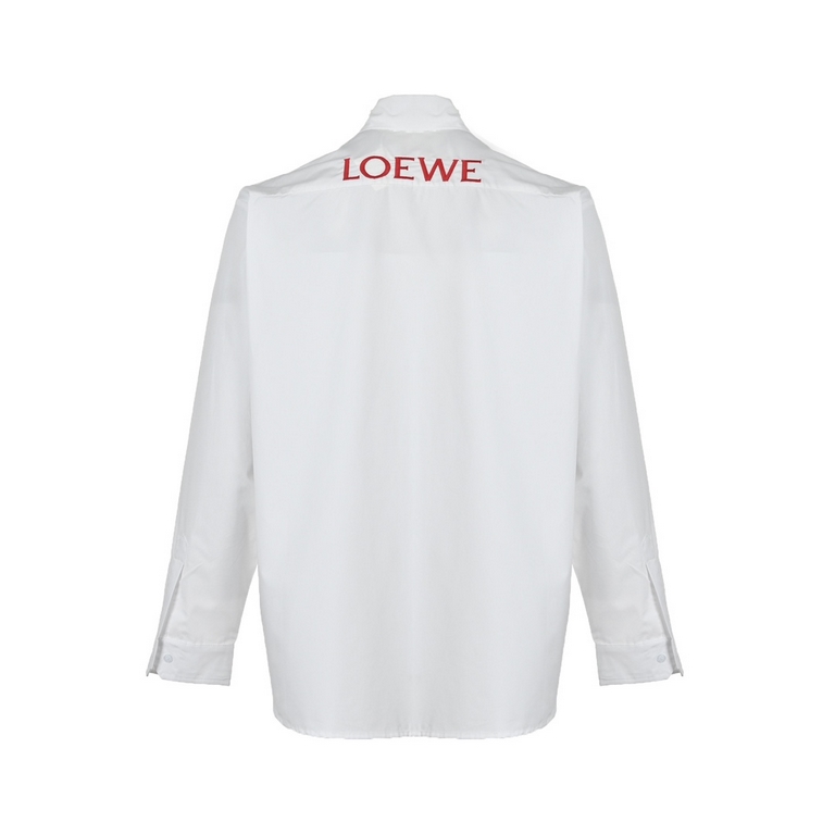 LoeweLoewe 23ss Pocket Flame Embroidered ShirtAdopting Casifa three-dimensional embroidery Korea imported 100 cotton, fabric features soft and comfortable silk luster, several times washed still quite like new, 21 stitch