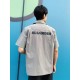 #JIL SANDER 23ss Back Printed Lapel Short Sleeve Shirt Top