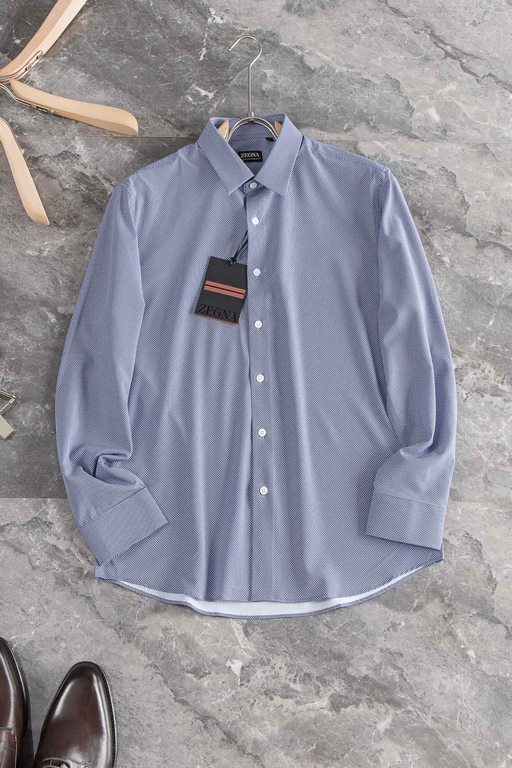 New#ZegnaZega high quality collector grade imported high weave cotton men's long sleeve shirt! Summer new high-quality luxury goods people first collector-grade long-sleeved shirt, trading company channel goods, 23 years