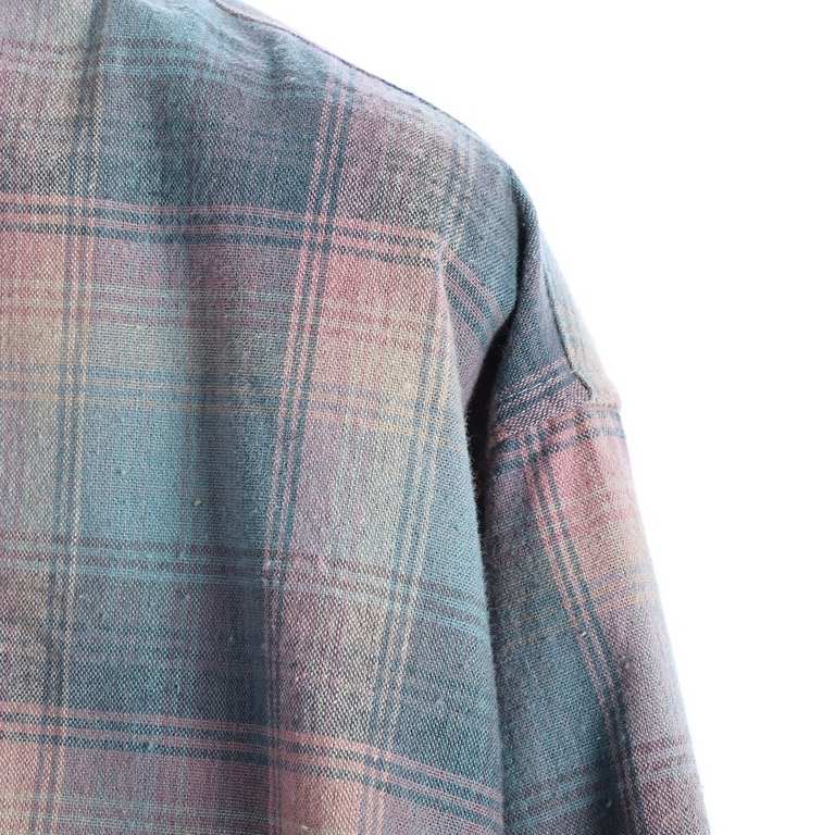 Maison margiela x pendleton margiela 2023ss rainbow gradient long sleeve shirtWear hormone Inuyasha same models, all kinds of trend bloggers have been on the body, a glance on the preferred sky blue with sunset pink colo