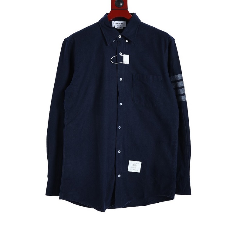 Thom Browne 22Fw Four Bar Stripe Flannel Long Sleeve ShirtHigh-count, high-density custom fabrics, facecloth thickened brushed, brushed process processing, feel delicate, high-grade cotton fabrics, the entire process usi