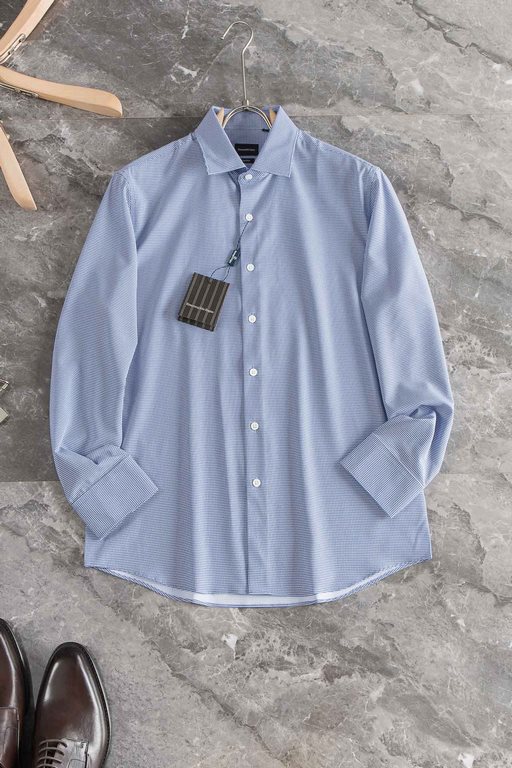 New#ZegnaZega high quality collector grade imported high weave cotton men's long sleeve shirt! Summer new high-quality luxury goods people first collector grade long-sleeved shirt, trading company channel goods, 23 years